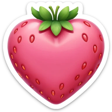 Strawberry pink heart sticker