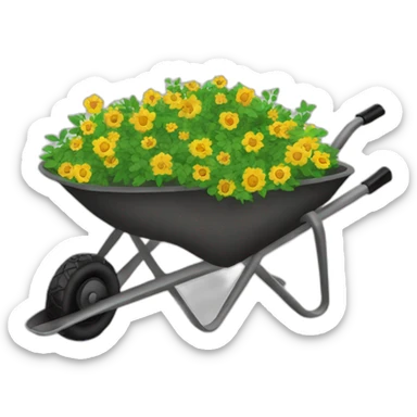sillhoutte wheelbarrow sticker