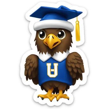 State University of New York mascot the Golden Eagle celebrating Christmas sticker