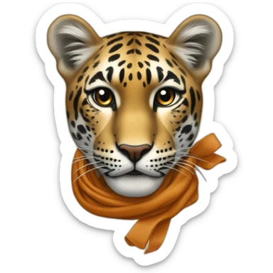 Panthère avec un foulard hermès autour du cou sticker