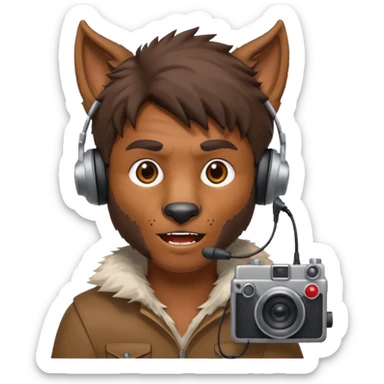 A werewolf film camera man sticker