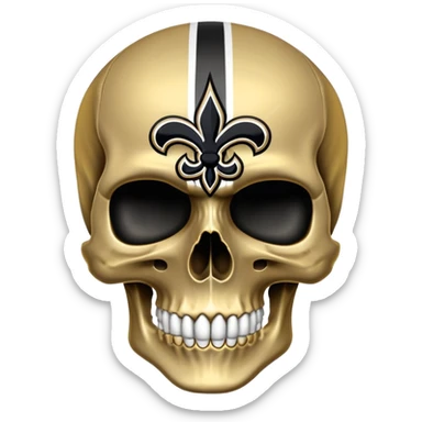 skull in New Orleans Saints colors (black and gold) sticker