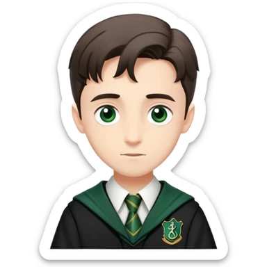 Miles Bletchley  in harry potter, wear hogwarts slytherin uniform sticker
