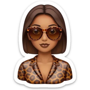 Brown sun glasses women’s tortoise shell sticker