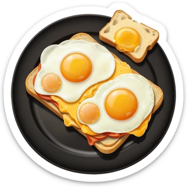 breakfast sandwich on a plate with eggs on the side sticker