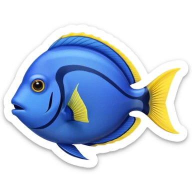 blue tang fish with an aquarium sticker