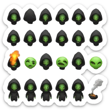 alien smoking, black hoodie sticker