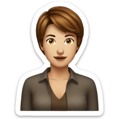 Woman short brown hair drink whisky sticker