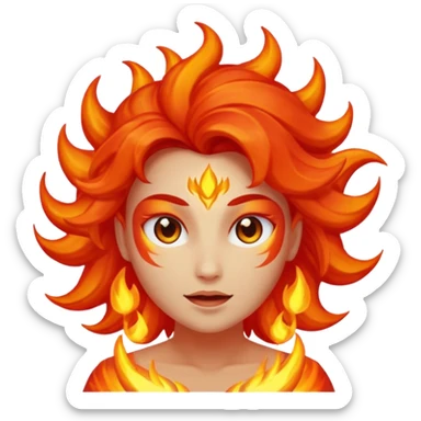 pasión celestial, con fuego y con mucho poder sticker