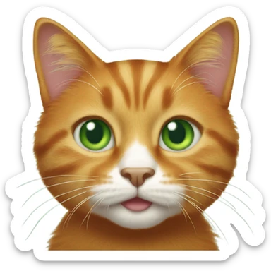 ginger cat with green eyes sticker