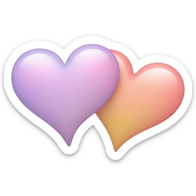 Two-hearts-coloured-light-pastel-shade sticker