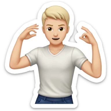 A man dancing aggressively  sticker