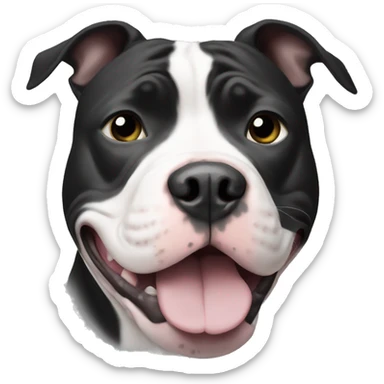 Black and white pitbull face  sticker