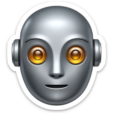 A robot shaped emoji for labeling AI generated content as AI generated. sticker