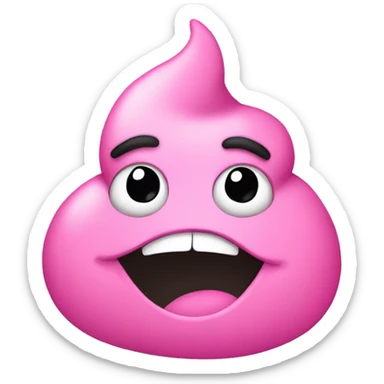 Pink poop emoji winking with lashes  sticker