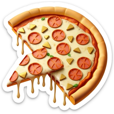 Pizza with gold bars sticker