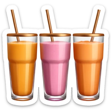 Make three smoothies  but I want the yellow to be pink and the pink to be orange and the purple to be bron like chocolate sticker