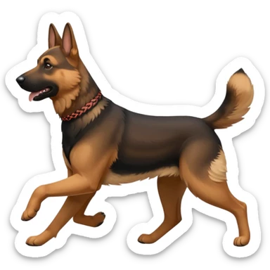german shepherd running sticker