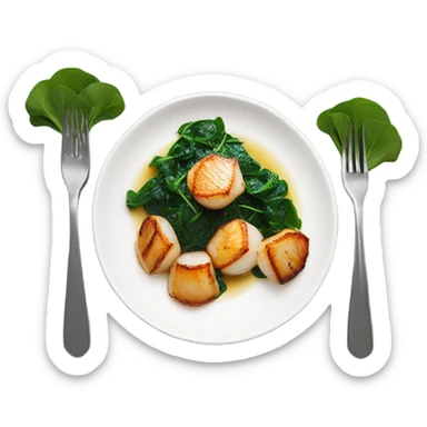 Seared Scallops with Wilted Spinach sticker