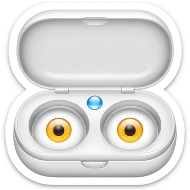 2 contact lenses white travel mini case sticker