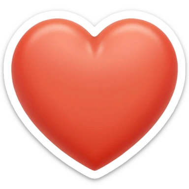 simple clean coral color heart sticker