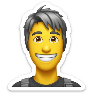 idea bombilla con cara sonriente sticker