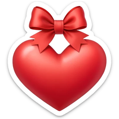 heart with ribbon bow sticker