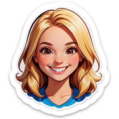 blonde girl smiling portrait sticker