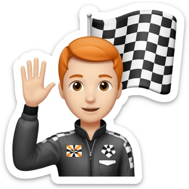 SONO UN DIRETTORE DI GARA AUTO E SBANDIERO CON LA BANDIERA A SCACCHI PUOI GENERARE MENTRE SBANDIERO AUTO sticker