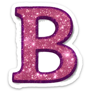 Glitter letter b sticker
