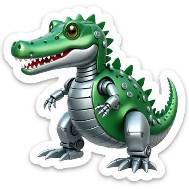 cute robot crocodile  sticker