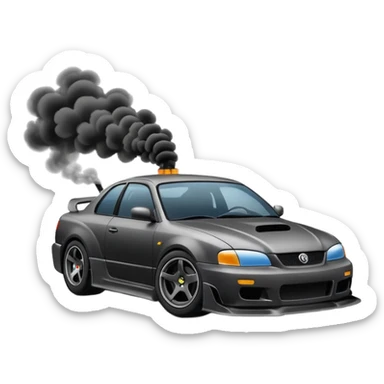 Car drifting with smoke sticker