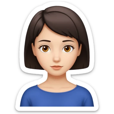 A girl with short hair up to the shoulders sticker