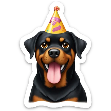 Rottweiler birthday hat sticker