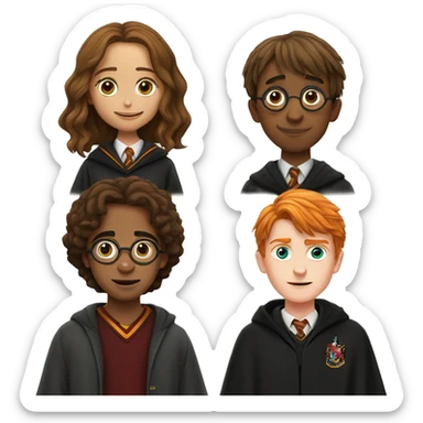 Harry Potter with Hermione Granger and Ron Weasley sticker