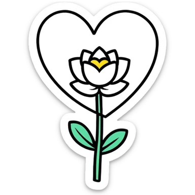 Heart with flower sticker