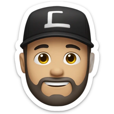 the white guy with Grey eyes in the black cap and black t-shirt sticker