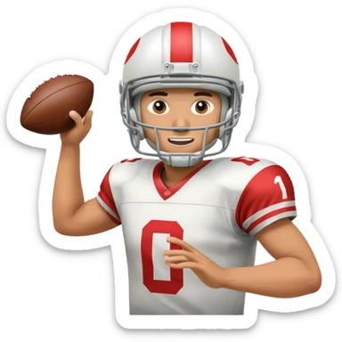 quarterback throwing ball sticker