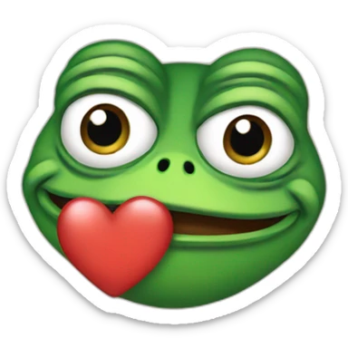 Pepe the frog with heart sticker