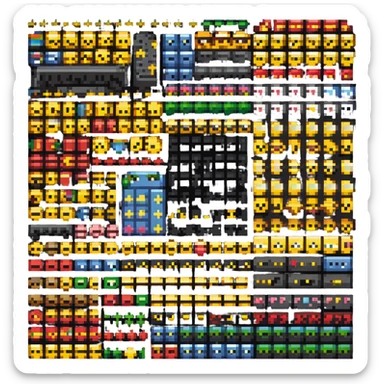 Pixel art emoji using only X and 1 sticker