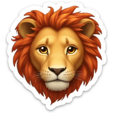 Lion, heart, fire sticker