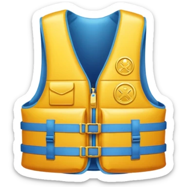 a gold medal with a gold lifevest engraved on it sticker