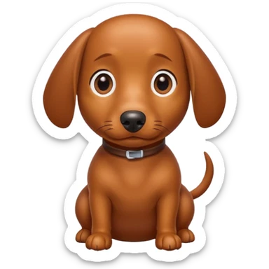 Brown weenie dog sticker