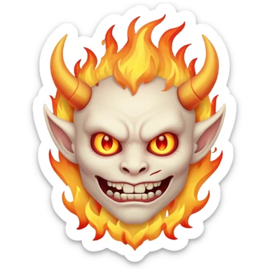 😈 com fogo por baixo sticker