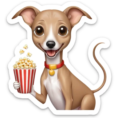 italian greyhound with popcorn sticker