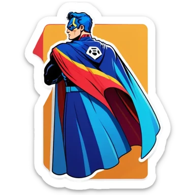 superhero cape sticker
