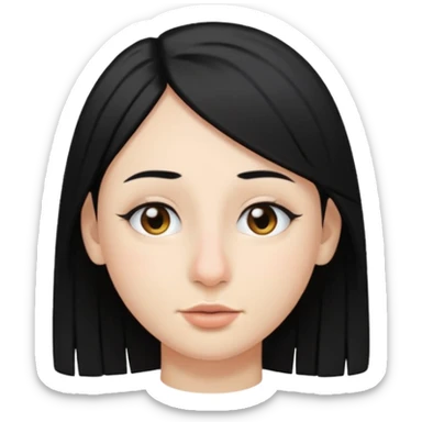 Straight black hair with nose ring  sticker