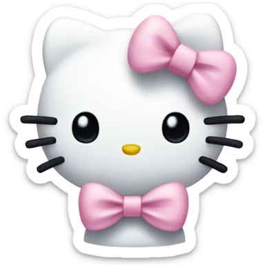 Hello kitty but the bow is pastel pink sticker