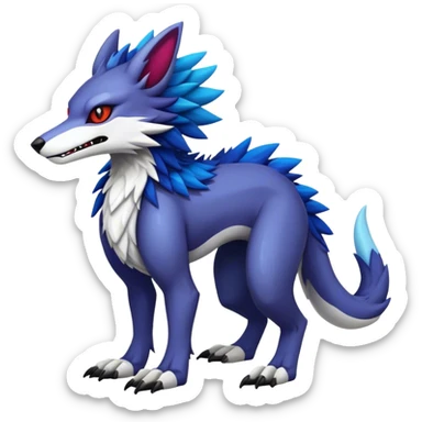 Epic Edgy Cute Colorful Modern Vernid-Protogen-Sergal-creature-animal full body sticker