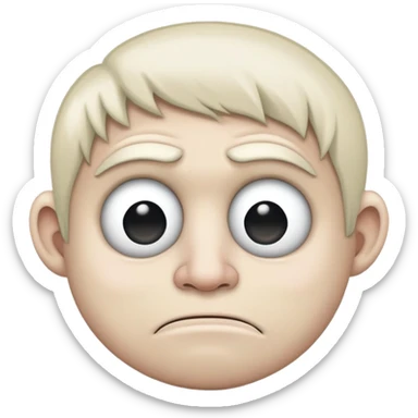 Super idol as sad trollface with 2 very white BØB eyes sticker